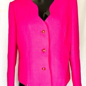 Vintage Women's Hot Pink Button Up Jacket